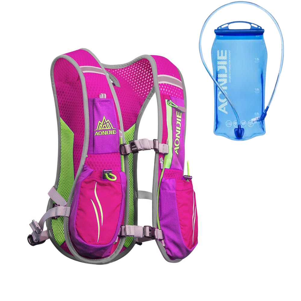 Chaleco hidratación + Bolsa de Agua E885 (Rosado) - Aonijie