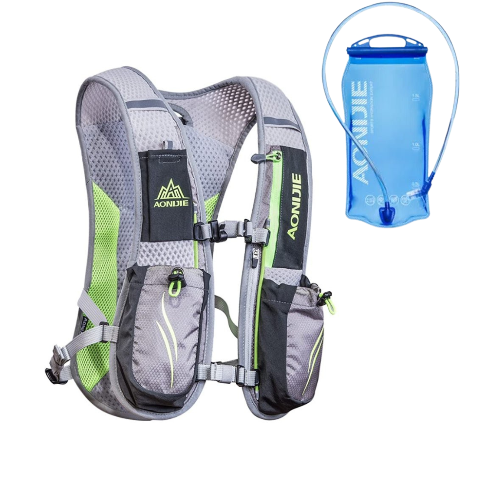 Chaleco hidratación + Bolsa de Agua E885 (Plomo) - Aonijie