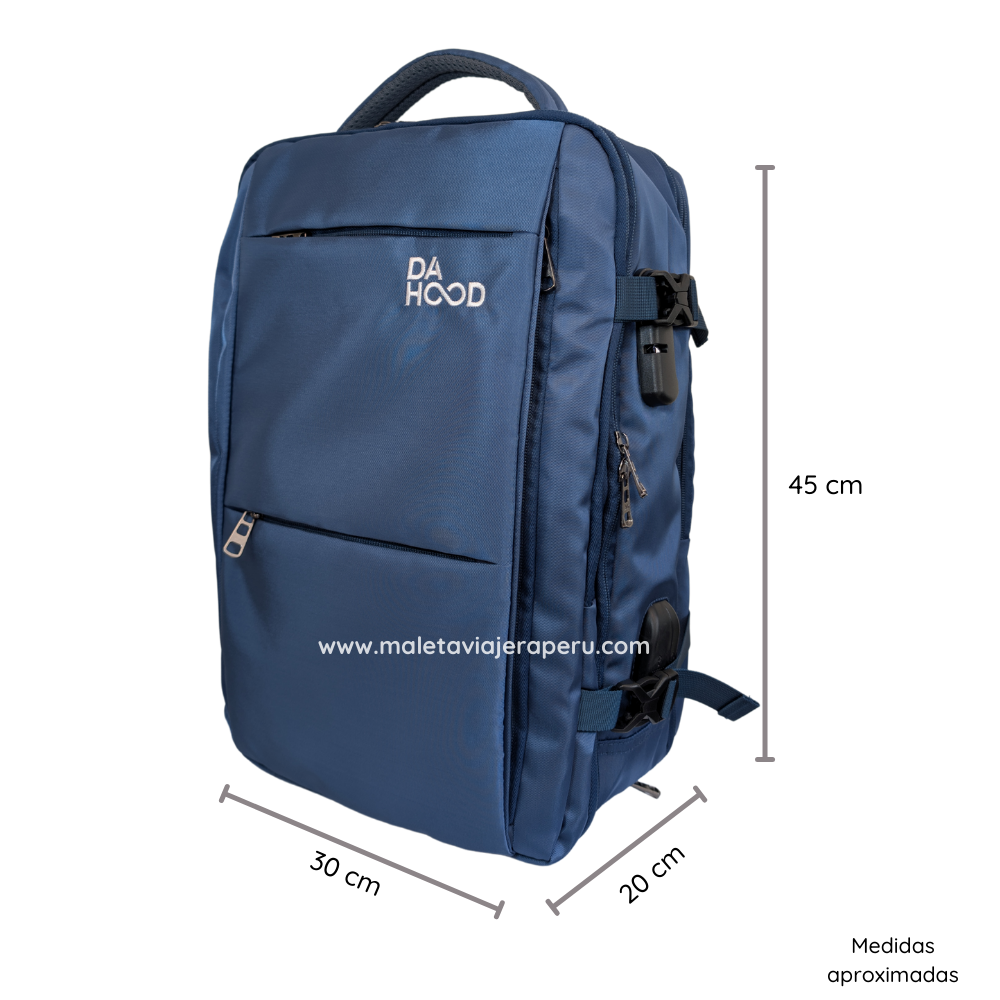 Mochila Viajera Deluxe (Azul) - Da Hood