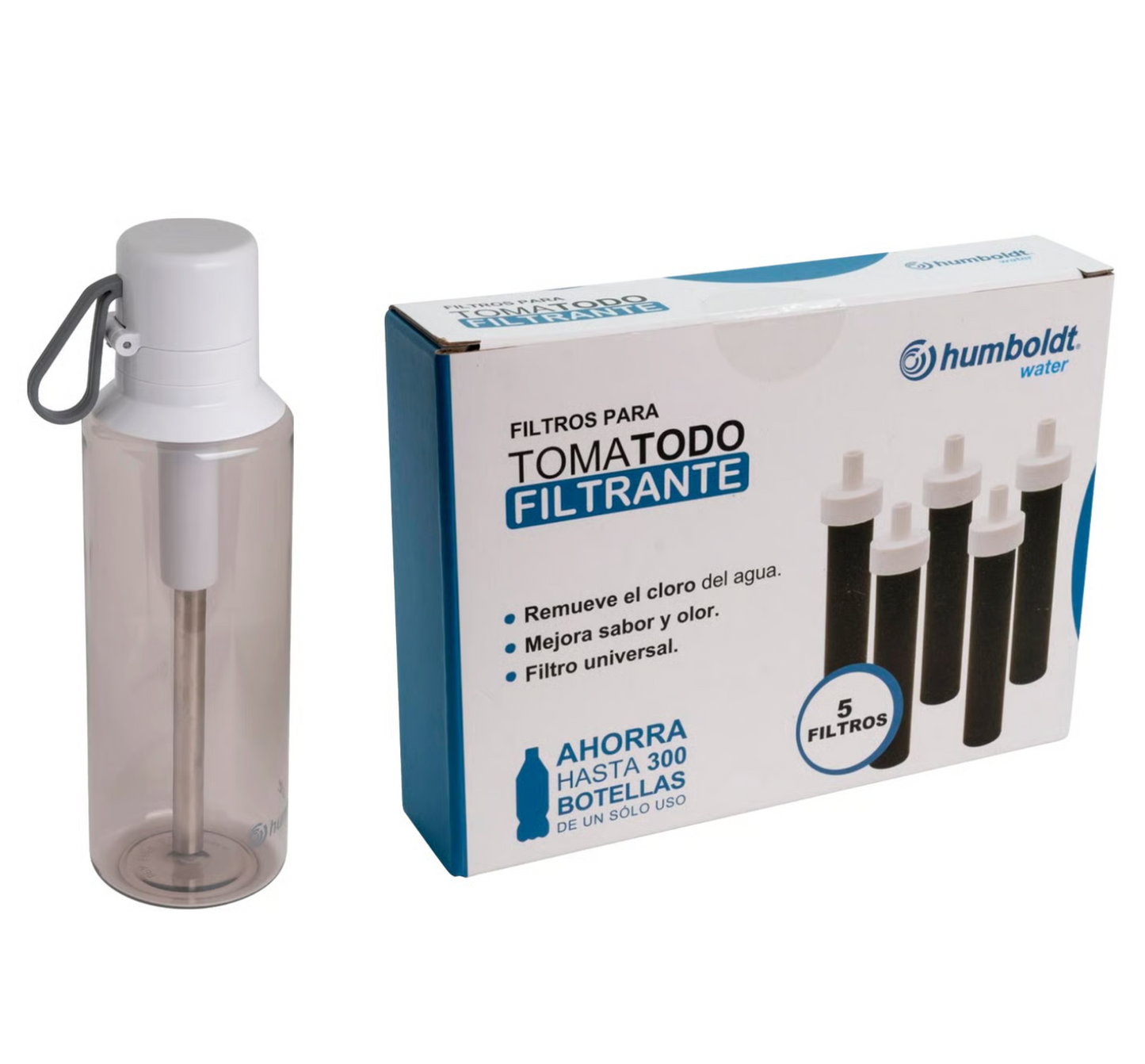 Botella 700ML tomatodo viajero + filtros carbón activado