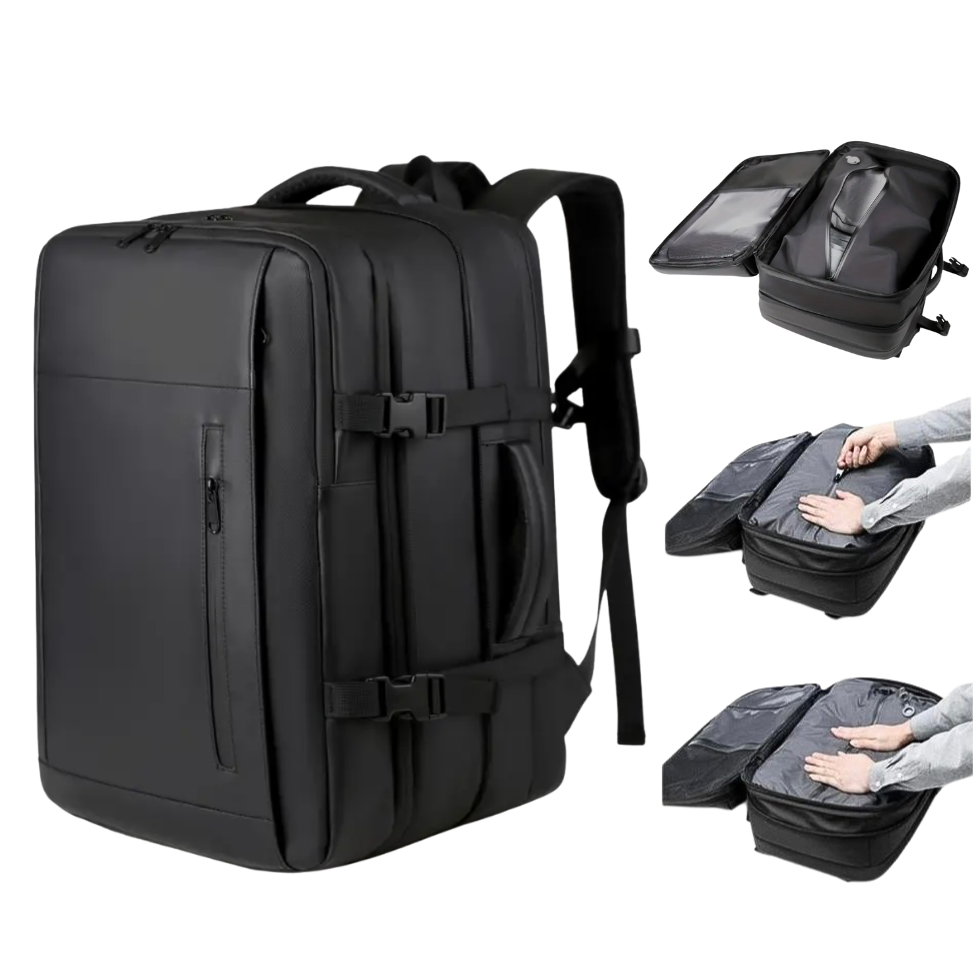 Mochila Viajera ejecutiva con bolsa de compresión (Negro) - AIRBAG