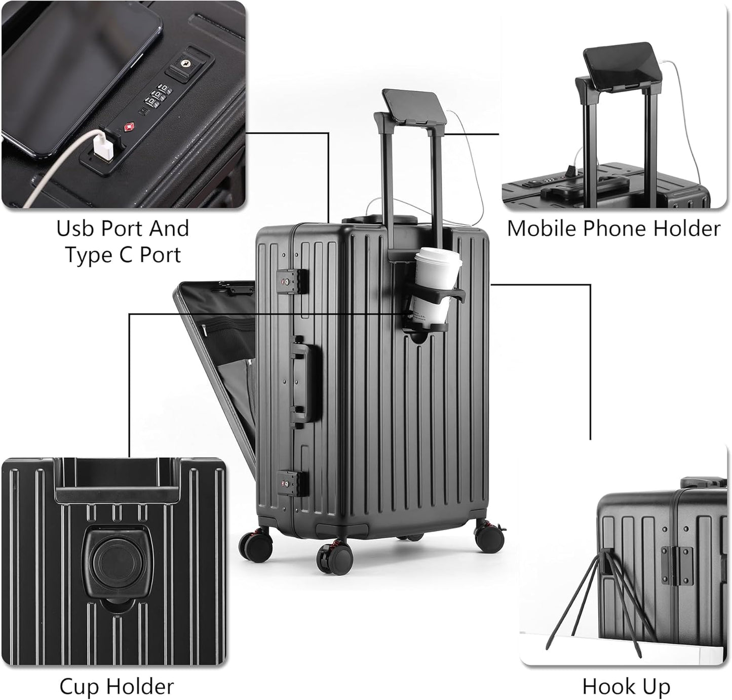 Maleta porta laptop para cabina (Negro) - SMART