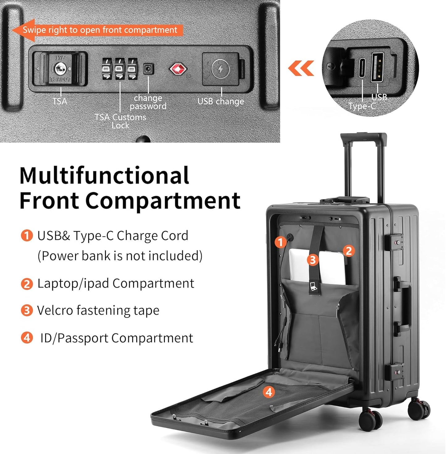Maleta porta laptop para cabina (Negro) - SMART