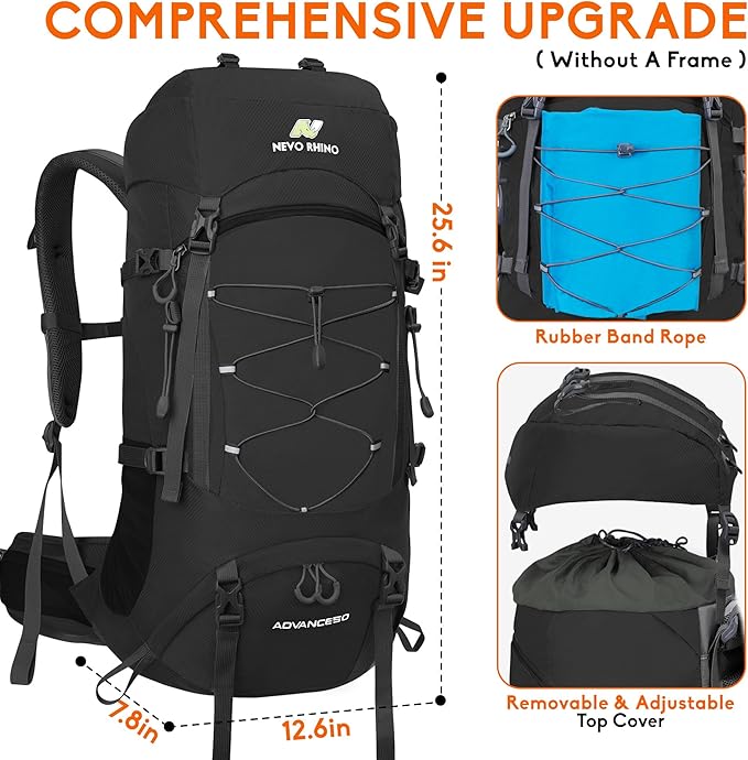 Mochila Outdoor Advance 50 litros (Negro) - NEVO RHINO