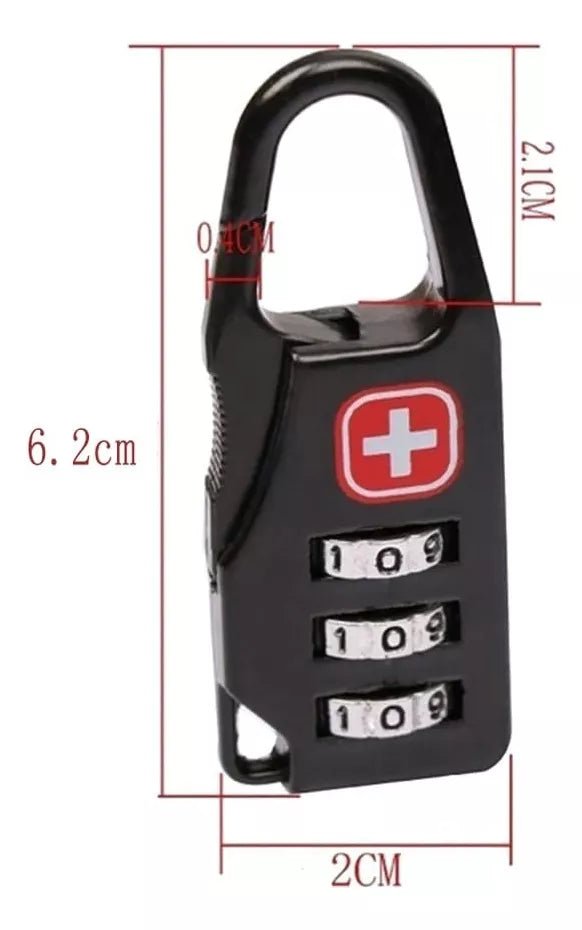 DUO Candado con Clave 3 Digitos - Swiss - Tienda Maleta Viajera Perú -