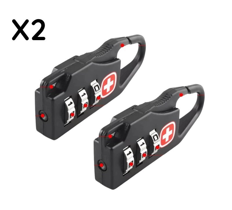 DUO Candado con Clave 3 Digitos - Swiss - Tienda Maleta Viajera Perú -