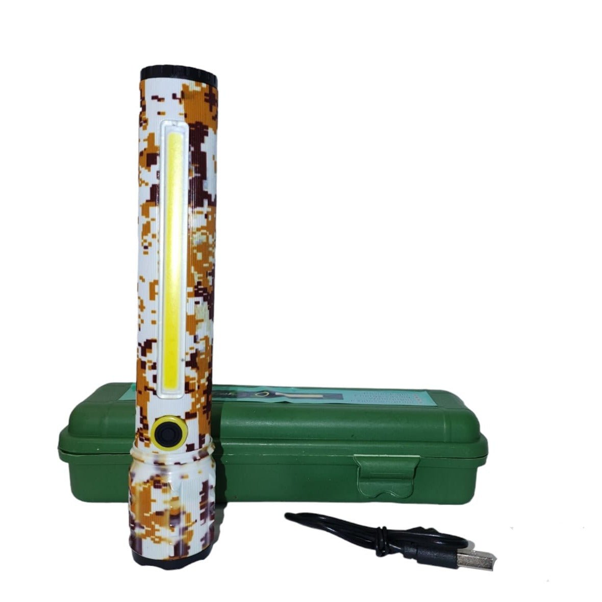 Linterna Tactica Grande USB recargable portátil Militar - Tienda Maleta Viajera Perú -