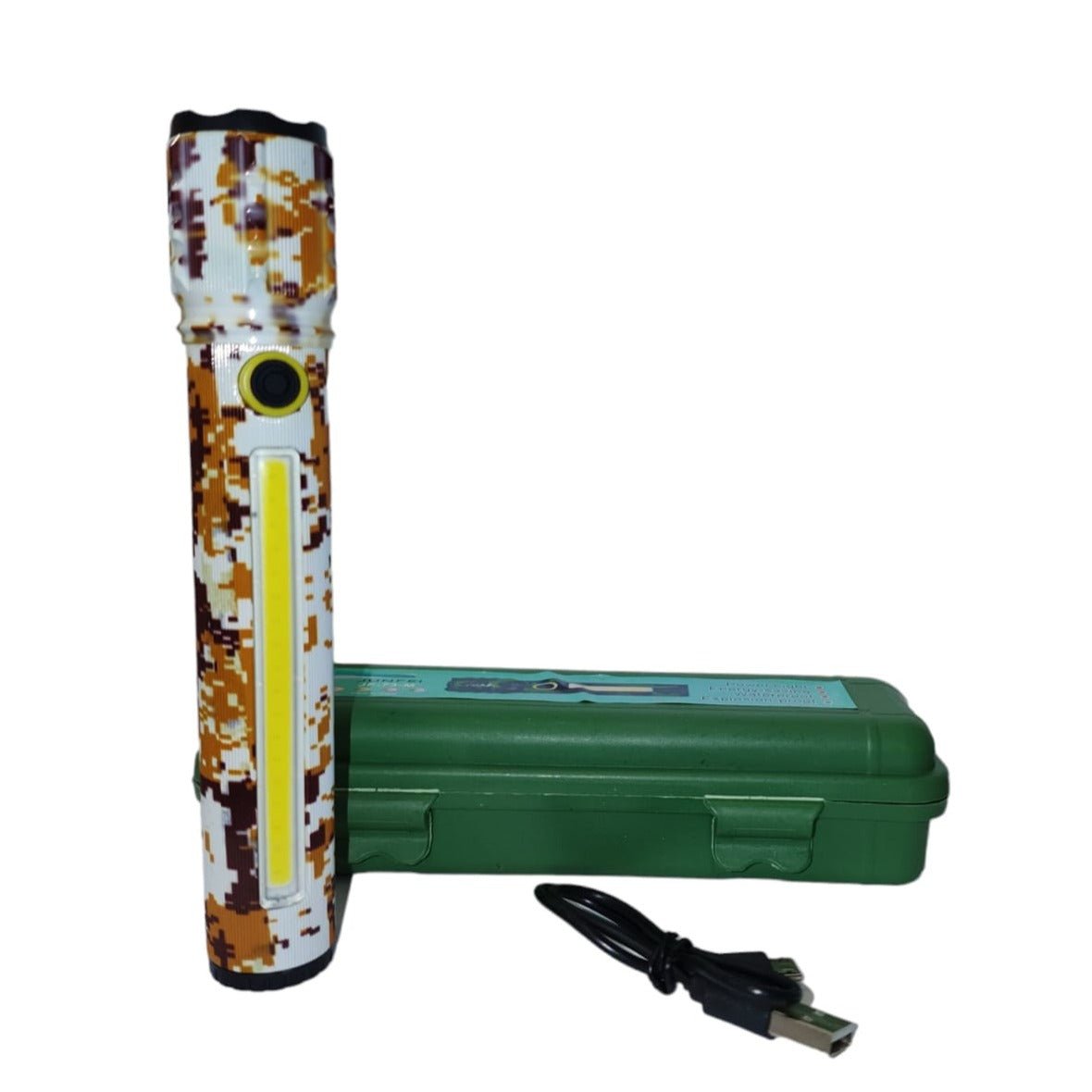 Linterna Tactica Grande USB recargable portátil Militar - Tienda Maleta Viajera Perú -
