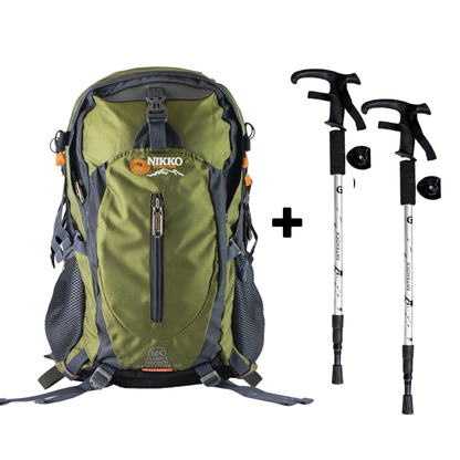 PACK Mochila Electron 40 (Militar) + Bastónes + Cobertor