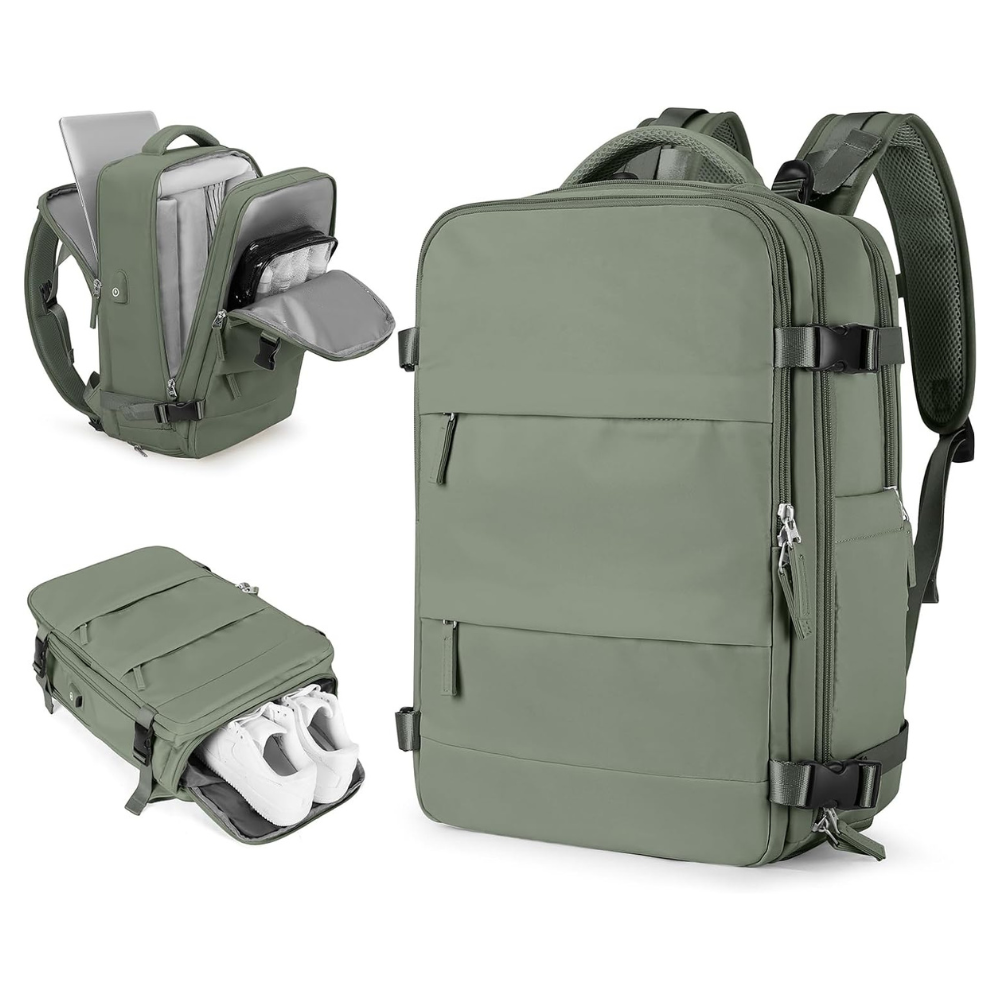 Mochila Viajera Básica para Cabina (Verde Militar)