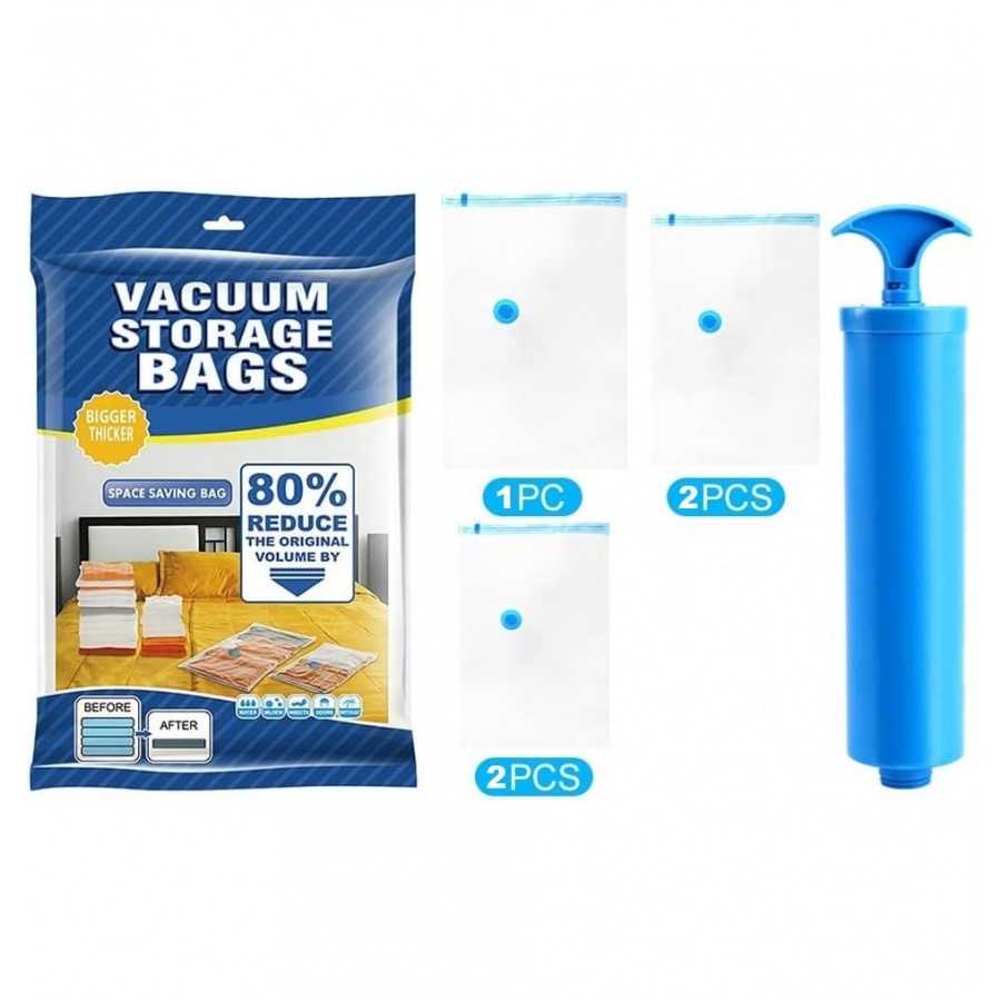 Set de bolsas de compresión al Vacío con Succionador Manual de aire