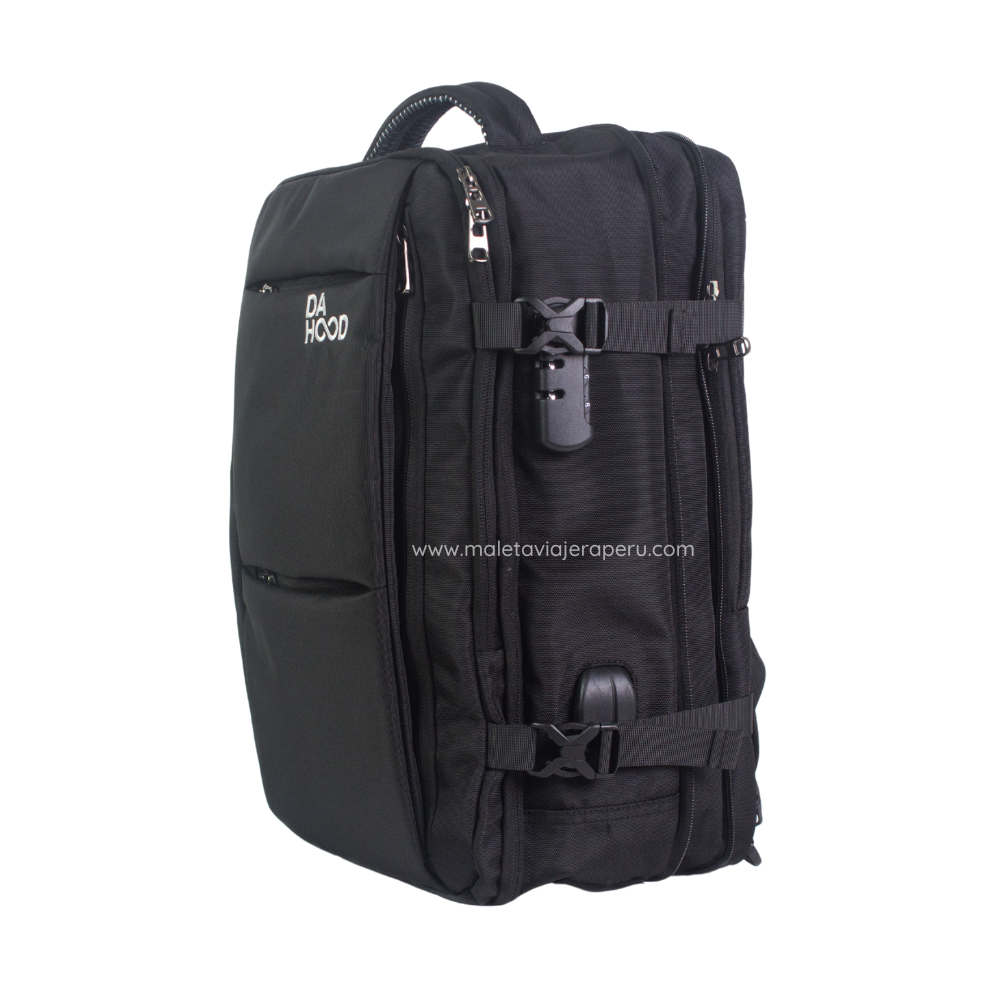 Mochila Viajera Deluxe (Negro) - Da Hood