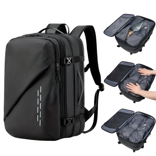 Mochila Viajera Airbag con bolsa compresora (Negro)