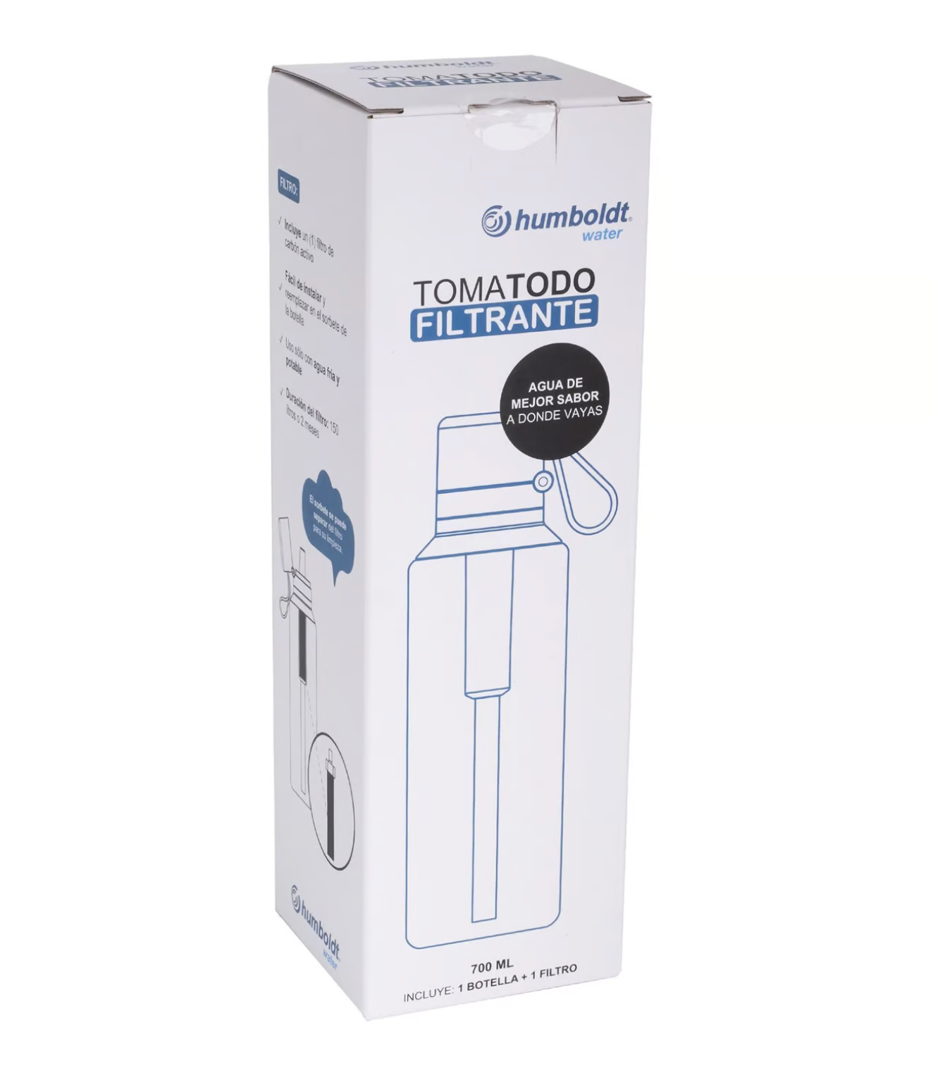 Botella 700ML tomatodo viajero con filtro carbón activado