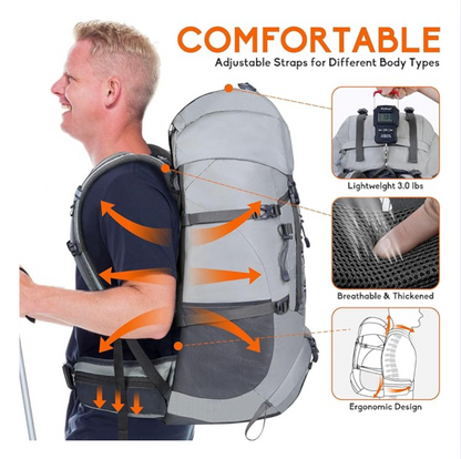 Mochila Outdoor Advance 50 litros (Plomo) - NEVO RHINO