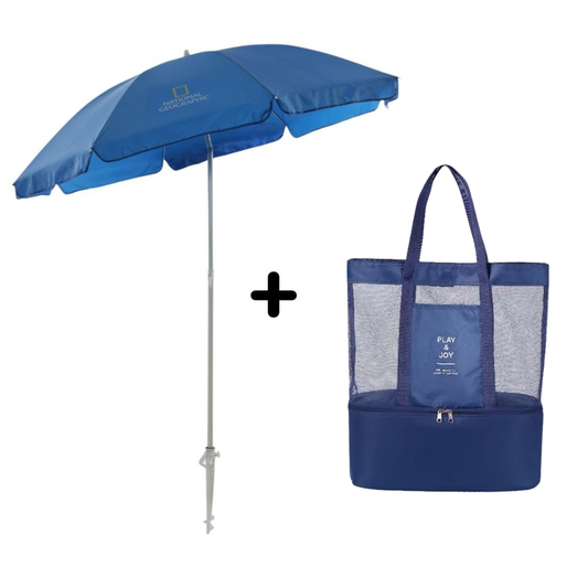Pack Sombrilla + Bolso Playero con cooler