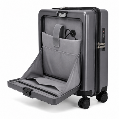 Maleta para cabina porta laptop (Plomo) - SMART