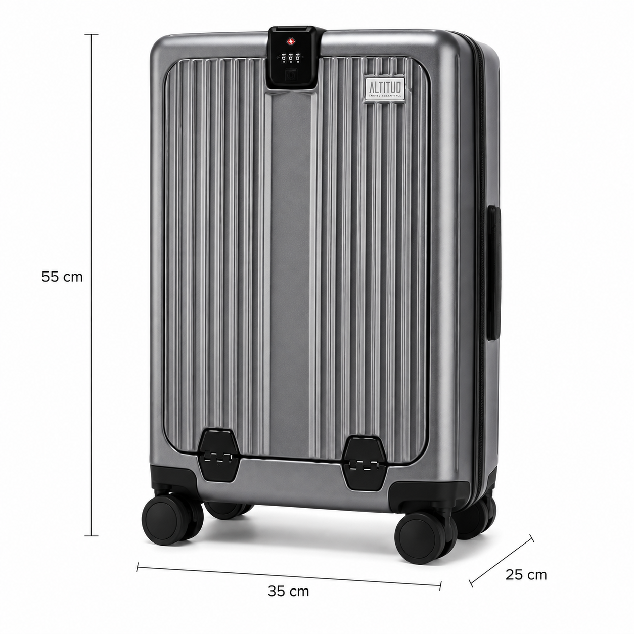 Maleta para cabina porta laptop (Plomo) - SMART