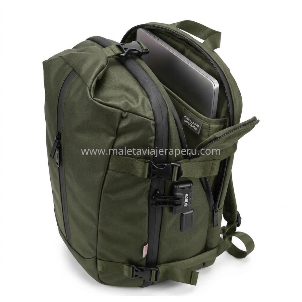 Mochila Viajera Urbana Multifuncional (Militar) - Sky Bow