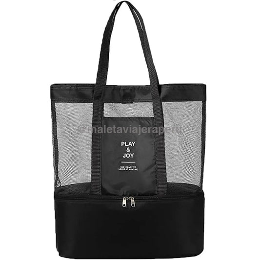 Bolso anti-arena para Playa o picnic con zona cooler - Negro
