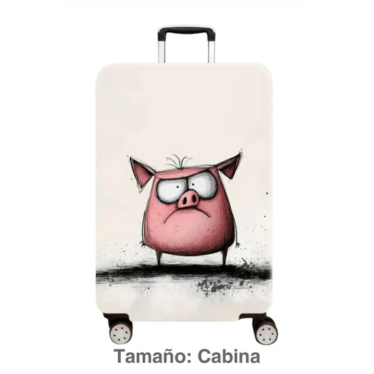 Funda protectora elástica para maleta de cabina (Cerdo) Maleta