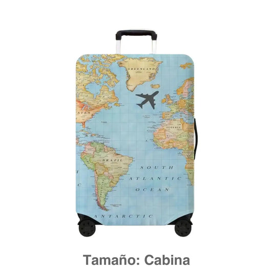 Funda protectora elástica para maleta de cabina (Mapa) Maleta
