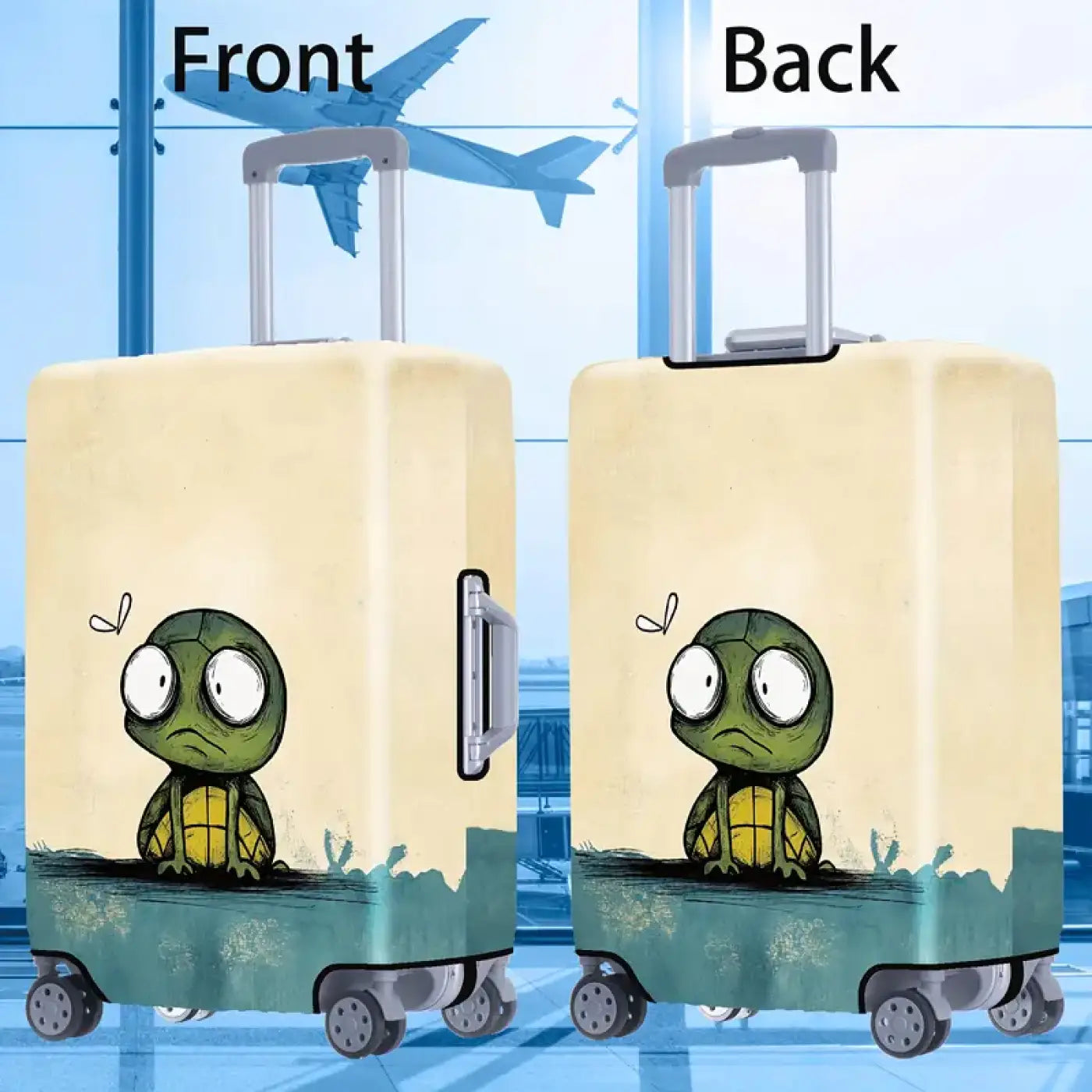 Funda protectora elástica para maleta de cabina (Tortuga) Maleta