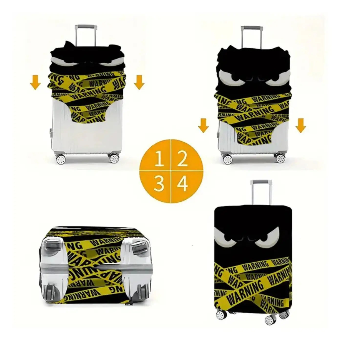 Funda protectora elástica para maleta de cabina (Warning sad) Maleta