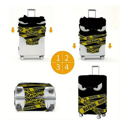 Funda protectora elástica para maleta de cabina (Warning sad) Maleta
