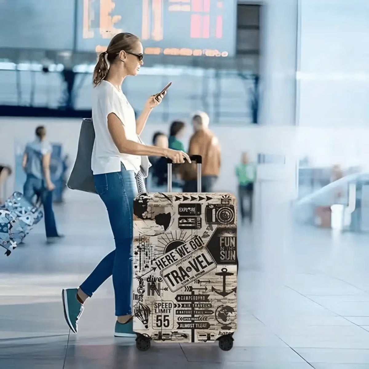 Funda protectora elástica para maleta grande (Viajes) - Maleta
