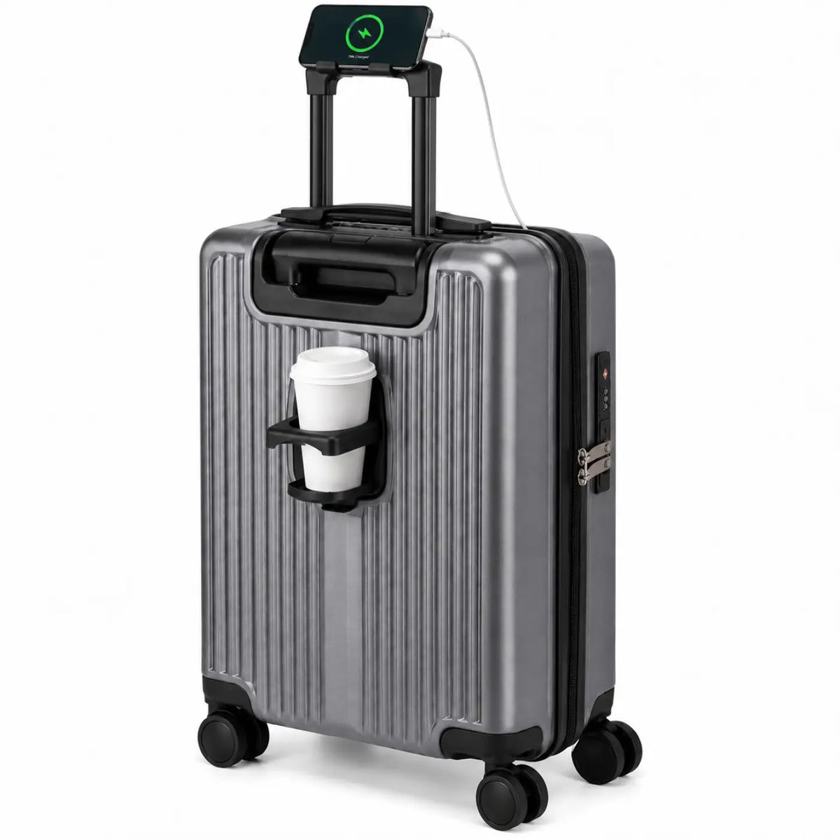 Maleta para cabina porta laptop (Plomo) - SMART