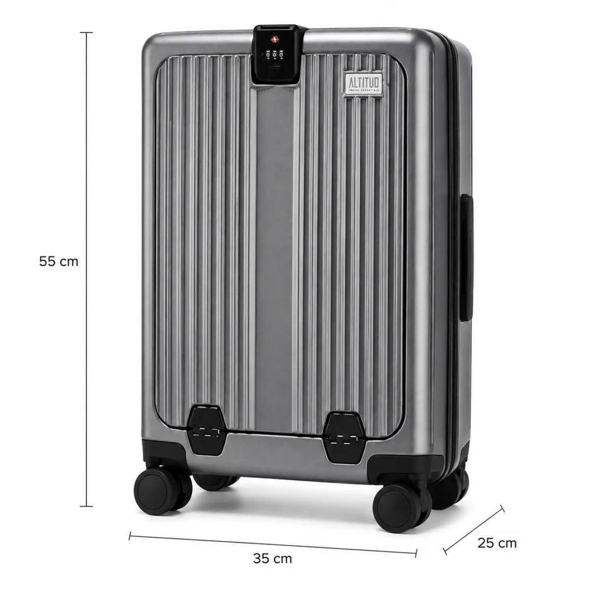 Maleta para cabina porta laptop (Plomo) - SMART