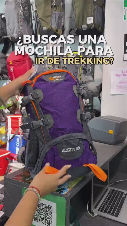 Mochila Outdoor Austin 25 litros (Morado) - Nikko Equipment