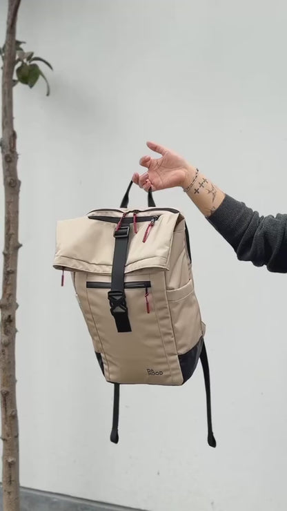 Mochila portalaptop Roll-Top Urbana (Beige) - Da Hood