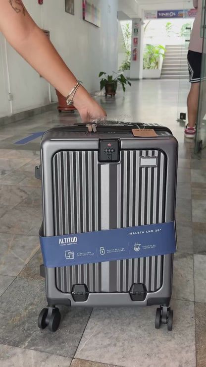 Maleta para cabina porta laptop (Plomo) - SMART