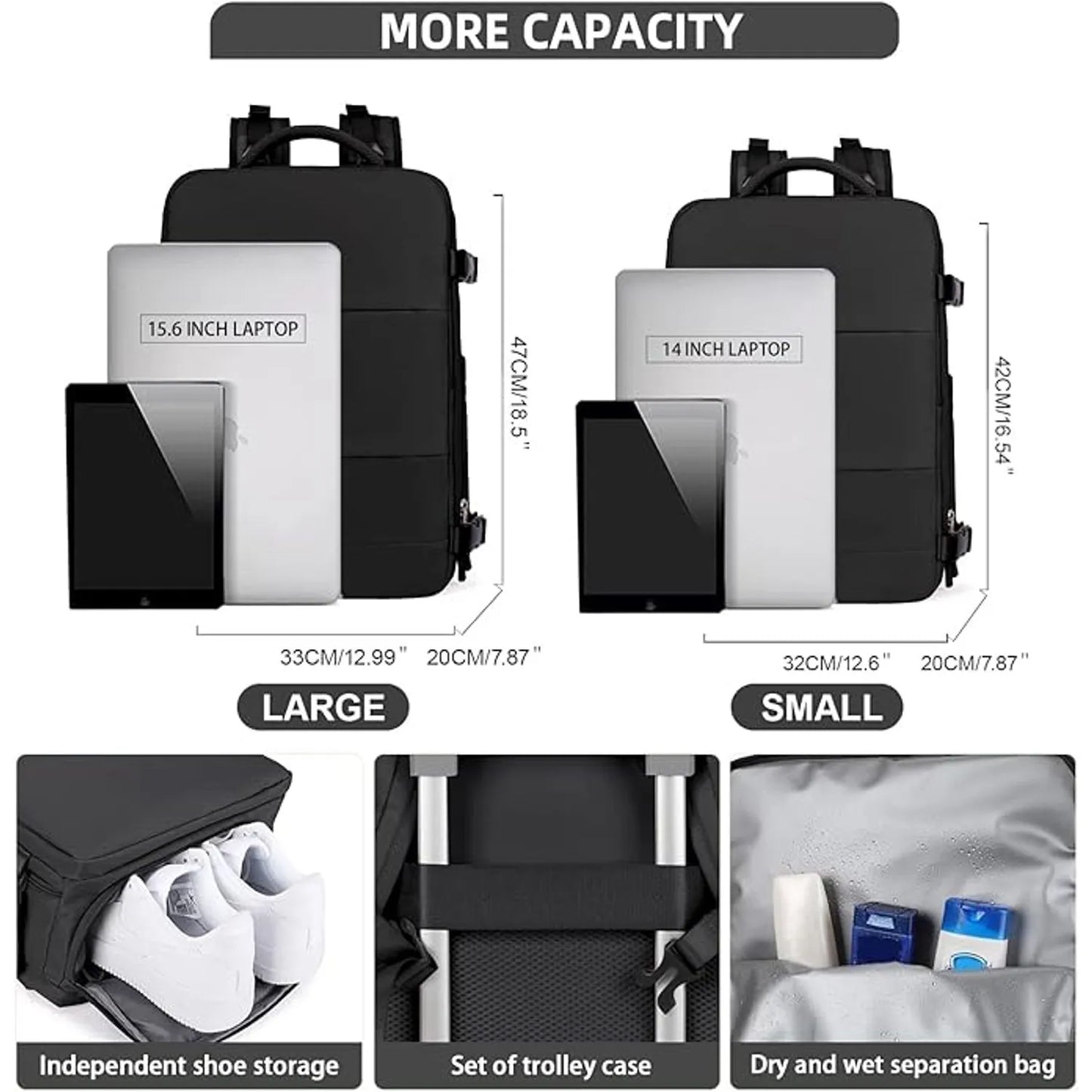 Mochila Viajera básica (Negro)